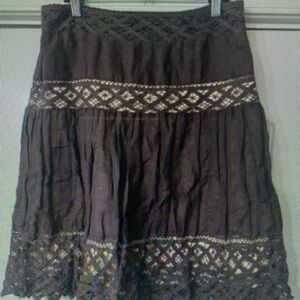 Elegant Brown Skirt with Intricate Patterns